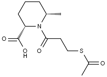 1-(3-ACETYLSULFANYL-PROPIONYL)-6-METHYL-PIPERIDINE-2-CARBOXYLIC ACID Struktur