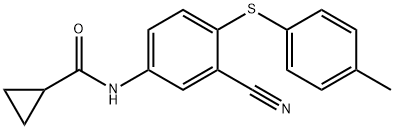 N-(3-CYANO-4-[(4-METHYLPHENYL)SULFANYL]PHENYL)CYCLOPROPANECARBOXAMIDE Struktur