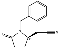 (R)-1-BENZYL-5-OXO-PYRROLIDIN-2-YL ACETONITRILE Struktur