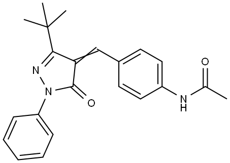 N-(4-((3-(TERT-BUTYL)-5-OXO-1-PHENYL-2-PYRAZOLIN-4-YLIDENE)METHYL)PHENYL)ETHANAMIDE Struktur