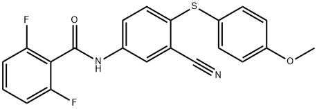 N-(3-CYANO-4-[(4-METHOXYPHENYL)SULFANYL]PHENYL)-2,6-DIFLUOROBENZENECARBOXAMIDE Struktur