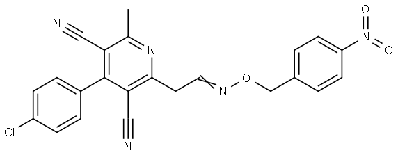 4-(4-CHLOROPHENYL)-2-METHYL-6-(2-([(4-NITROBENZYL)OXY]IMINO)ETHYL)-3,5-PYRIDINEDICARBONITRILE Struktur