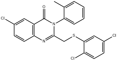 6-CHLORO-2-([(2,5-DICHLOROPHENYL)SULFANYL]METHYL)-3-(2-METHYLPHENYL)-4(3H)-QUINAZOLINONE Structure