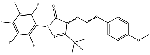 3-(TERT-BUTYL)-4-(3-(4-METHOXYPHENYL)PROP-2-ENYLIDENE)-1-(2,3,5,6-TETRAFLUORO-4-METHYLPHENYL)-2-PYRAZOLIN-5-ONE Structure