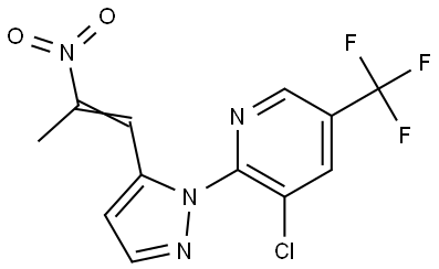 3-CHLORO-2-[5-(2-NITRO-1-PROPENYL)-1H-PYRAZOL-1-YL]-5-(TRIFLUOROMETHYL)PYRIDINE Struktur
