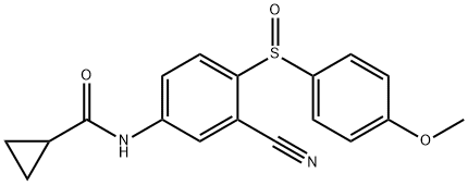 N-(3-CYANO-4-[(4-METHOXYPHENYL)SULFINYL]PHENYL)CYCLOPROPANECARBOXAMIDE Structure