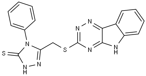 4-PHENYL-3-(2,3,6-TRIAZINO[5,4-B]INDOL-3-YLTHIOMETHYL)-1,2,4-TRIAZOLINE-5-THIONE Struktur