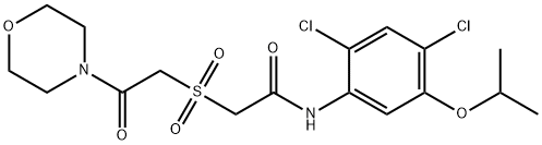 N-(2,4-DICHLORO-5-ISOPROPOXYPHENYL)-2-[(2-MORPHOLINO-2-OXOETHYL)SULFONYL]ACETAMIDE Struktur