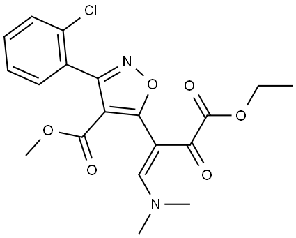 METHYL 3-(2-CHLOROPHENYL)-5-[2-(DIMETHYLAMINO)-1-(2-ETHOXY-2-OXOACETYL)VINYL]-4-ISOXAZOLECARBOXYLATE Struktur