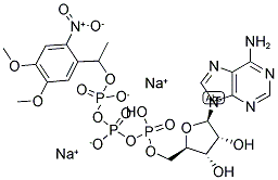 ADENOSINE 5'-TRIPHOSPHATE, P3-(1-(4,5-DIMETHOXY-2-NITROPHENYL)ETHYL) ESTER, DISODIUM SALT Structure