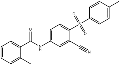 N-(3-CYANO-4-[(4-METHYLPHENYL)SULFONYL]PHENYL)-2-METHYLBENZENECARBOXAMIDE Structure