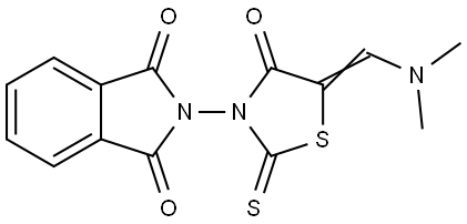 2-(5-[(DIMETHYLAMINO)METHYLENE]-4-OXO-2-THIOXO-1,3-THIAZOLAN-3-YL)-1H-ISOINDOLE-1,3(2H)-DIONE Struktur
