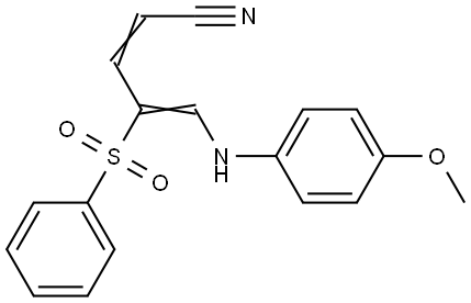 5-(4-METHOXYANILINO)-4-(PHENYLSULFONYL)-2,4-PENTADIENENITRILE Struktur