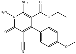 ETHYL 1,2-DIAMINO-5-CYANO-4-(4-METHOXYPHENYL)-6-OXO-1,6-DIHYDRO-3-PYRIDINECARBOXYLATE Struktur