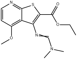 ETHYL 3-([(DIMETHYLAMINO)METHYLENE]AMINO)-4-METHOXYTHIENO[2,3-B]PYRIDINE-2-CARBOXYLATE Struktur