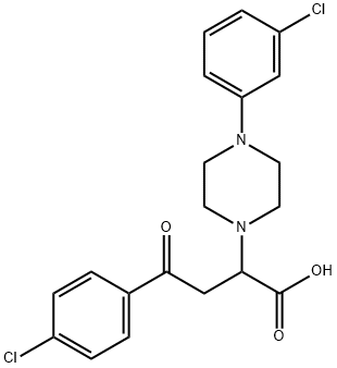 4-(4-CHLOROPHENYL)-2-[4-(3-CHLOROPHENYL)PIPERAZINO]-4-OXOBUTANOIC ACID Structure