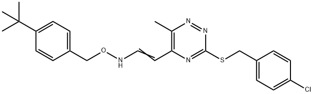 5-[2-(([4-(TERT-BUTYL)BENZYL]OXY)AMINO)VINYL]-3-[(4-CHLOROBENZYL)SULFANYL]-6-METHYL-1,2,4-TRIAZINE Struktur