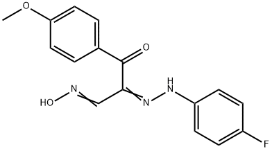 2-[2-(4-FLUOROPHENYL)HYDRAZONO]-3-(4-METHOXYPHENYL)-3-OXOPROPANAL OXIME Struktur