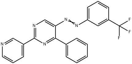 4-PHENYL-2-(3-PYRIDINYL)-5-(2-[3-(TRIFLUOROMETHYL)PHENYL]DIAZENYL)PYRIMIDINE Struktur