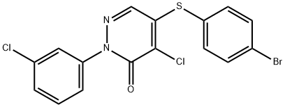 5-[(4-BROMOPHENYL)SULFANYL]-4-CHLORO-2-(3-CHLOROPHENYL)-3(2H)-PYRIDAZINONE Structure
