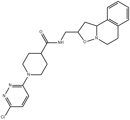 N-(1,5,6,10B-TETRAHYDRO-2H-ISOXAZOLO[3,2-A]ISOQUINOLIN-2-YLMETHYL)-1-(6-CHLORO-3-PYRIDAZINYL)-4-PIPERIDINECARBOXAMIDE Structure