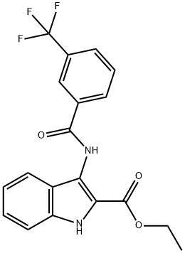 ETHYL 3-([3-(TRIFLUOROMETHYL)BENZOYL]AMINO)-1H-INDOLE-2-CARBOXYLATE Struktur
