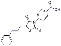 4-((5Z)-4-OXO-5-[(2E)-3-PHENYLPROP-2-ENYLIDENE]-2-THIOXO-1,3-THIAZOLIDIN-3-YL)BENZOIC ACID Structure