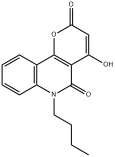 6-BUTYL-4-HYDROXY-2H-PYRANO[3,2-C]QUINOLINE-2,5(6H)-DIONE Struktur