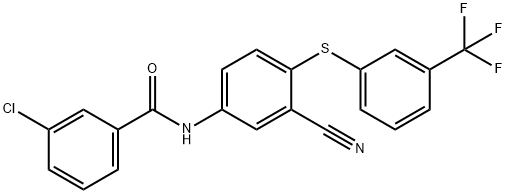 3-CHLORO-N-(3-CYANO-4-([3-(TRIFLUOROMETHYL)PHENYL]SULFANYL)PHENYL)BENZENECARBOXAMIDE Structure