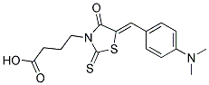 4-((5Z)-5-[4-(DIMETHYLAMINO)BENZYLIDENE]-4-OXO-2-THIOXO-1,3-THIAZOLIDIN-3-YL)BUTANOIC ACID Struktur