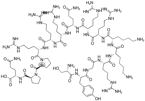 SER-TYR-GLY-ARG-LYS-LYS-ARG-ARG-GLN-ARG-ARG-ARG-PRO-PRO-GLN Struktur