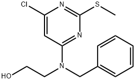 2-(BENZYL[6-CHLORO-2-(METHYLSULFANYL)-4-PYRIMIDINYL]AMINO)-1-ETHANOL Struktur