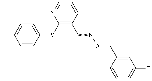 2-[(4-METHYLPHENYL)SULFANYL]NICOTINALDEHYDE O-(3-FLUOROBENZYL)OXIME Struktur