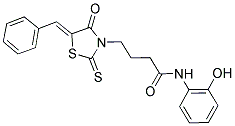 4-[(5Z)-5-BENZYLIDENE-4-OXO-2-THIOXO-1,3-THIAZOLIDIN-3-YL]-N-(2-HYDROXYPHENYL)BUTANAMIDE Struktur