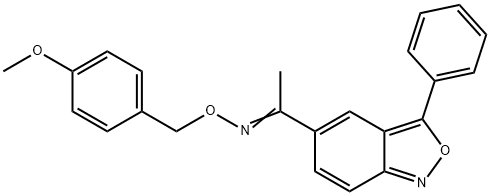 1-(3-PHENYL-2,1-BENZISOXAZOL-5-YL)-1-ETHANONE O-(4-METHOXYBENZYL)OXIME Struktur
