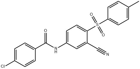 4-CHLORO-N-(3-CYANO-4-[(4-METHYLPHENYL)SULFONYL]PHENYL)BENZENECARBOXAMIDE Structure