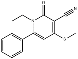 1-ETHYL-4-(METHYLSULFANYL)-2-OXO-6-PHENYL-1,2-DIHYDRO-3-PYRIDINECARBONITRILE Struktur