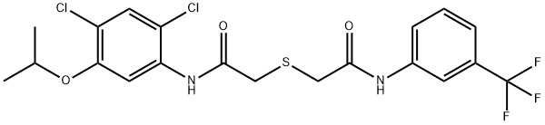 2-([2-(2,4-DICHLORO-5-ISOPROPOXYANILINO)-2-OXOETHYL]SULFANYL)-N-[3-(TRIFLUOROMETHYL)PHENYL]ACETAMIDE Struktur