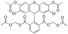 6-CARBOXY-2',7'-DICHLORODIHYDROFLUORESCEIN DIACETATE, DI(ACETOXYMETHYL ESTER) Struktur