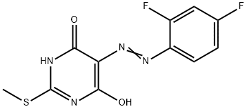 5-[2-(2,4-DIFLUOROPHENYL)DIAZENYL]-2-(METHYLSULFANYL)-4,6-PYRIMIDINEDIOL Structure