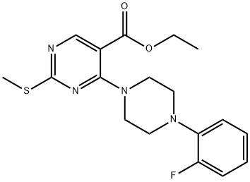 ETHYL 4-[4-(2-FLUOROPHENYL)PIPERAZINO]-2-(METHYLSULFANYL)-5-PYRIMIDINECARBOXYLATE Struktur
