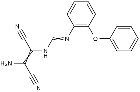 N'-[(Z)-2-AMINO-1,2-DICYANOETHENYL]-N-(2-PHENOXYPHENYL)IMINOFORMAMIDE Struktur