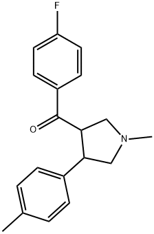 (4-FLUOROPHENYL)[1-METHYL-4-(4-METHYLPHENYL)TETRAHYDRO-1H-PYRROL-3-YL]METHANONE Struktur