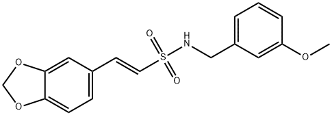 (E)-2-(1,3-BENZODIOXOL-5-YL)-N-(3-METHOXYBENZYL)-1-ETHENESULFONAMIDE Struktur