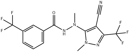 N'-[4-CYANO-1-METHYL-3-(TRIFLUOROMETHYL)-1H-PYRAZOL-5-YL]-N'-METHYL-3-(TRIFLUOROMETHYL)BENZENECARBOHYDRAZIDE Structure