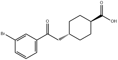 TRANS-4-[2-(3-BROMOPHENYL)-2-OXOETHYL]CYCLOHEXANE-1-CARBOXYLIC ACID Structure