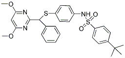 4-TERT-BUTYL-N-[4-[A-(4,6-DIMETHOXYPYRIMIDIN-2-YL)BENZYLTHIO]PHENYL]BENZENESULPHONAMIDE Struktur