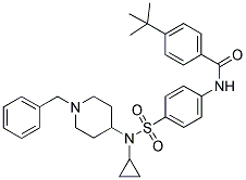N-[4-(((1-BENZYLPIPERIDIN-4-YL)CYCLOPROPYLAMINO)SULPHONYL)PHENYL]-4-TERT-BUTYLBENZAMIDE Struktur