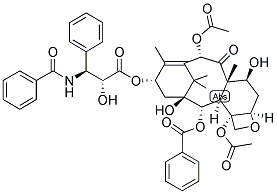 (2R,3S)-3-(ベンゾイルアミノ)-2-ヒドロキシ-3-フェニルプロピオン酸1,7α-ジヒドロキシ-2α-(ベンゾイルオキシ)-4,10β-ジアセトキシ-9-オキソ-5β,20-エポキシタキサ-11-エン-13α-イル 化學(xué)構(gòu)造式