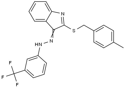 2-[(4-METHYLBENZYL)SULFANYL]-3H-INDOL-3-ONE N-[3-(TRIFLUOROMETHYL)PHENYL]HYDRAZONE Struktur